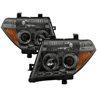 Spyder® - Signature Series Driver and Passenger Side Chrome/Smoke Halo Projector Headlights with Parking LEDs