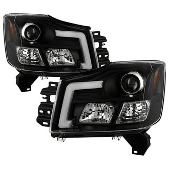Spyder® - Platinum Series Driver and Passenger Side Black Light Tube Projector LED Headlights