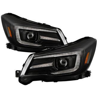 Spyder® - Signature Series Driver and Passenger Side Black Sequential LED DRL Bar Projector Headlights