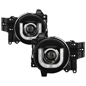Spyder® - Signature Series Driver and Passenger Side Black 3D LED Light Tube Projector Headlights