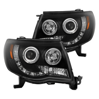 Spyder® - Signature Series Driver and Passenger Side Black/Smoke Halo Projector Headlights with Parking LEDs