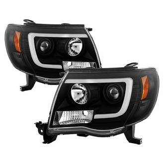 Spyder® - Signature Series Driver and Passenger Side Black LED Light Tube Projector Headlights