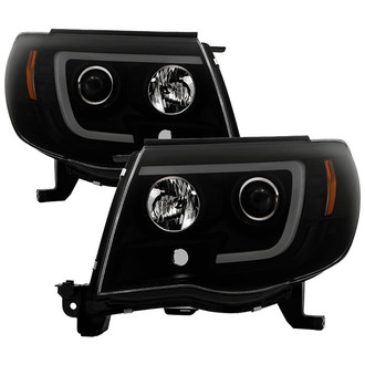 Spyder® - Signature Series Driver and Passenger Side Black/Smoke LED Light Tube Projector Headlights