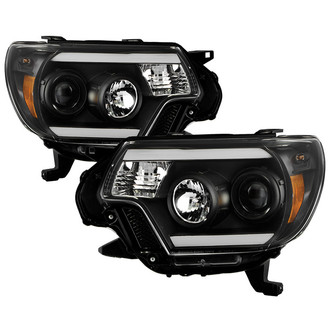 Spyder® - Signature Series Driver and Passenger Side Black LED Light Tube Projector Headlights