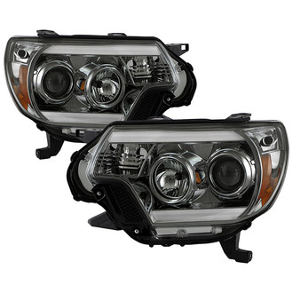 Spyder® - Signature Series Driver and Passenger Side Chrome/Smoke LED Light Tube Projector Headlights