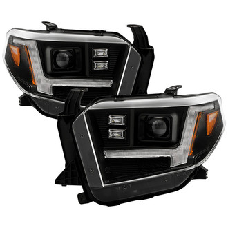 Spyder® - Signature Series Driver and Passenger Side Black Sequential LED Light Tube Projector Headlights