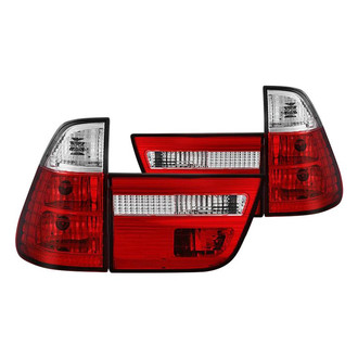 Spyder® - Driver and Passenger Side Chrome/Red Euro Tail Lights