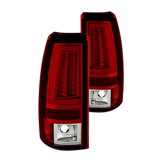 Spyder® - Driver and Passenger Side Chrome/Red Fiber Optic LED Tail Lights