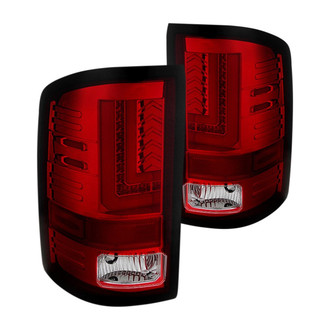 Spyder® - Driver and Passenger Side Chrome/Red Fiber Optic LED Tail Lights