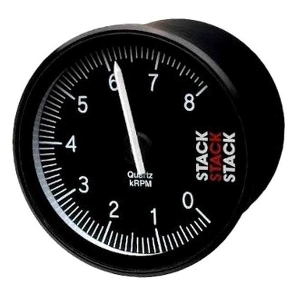 Stack® - Professional Series 80mm Tachometer Gauge, Black, 0-6-13K RPM