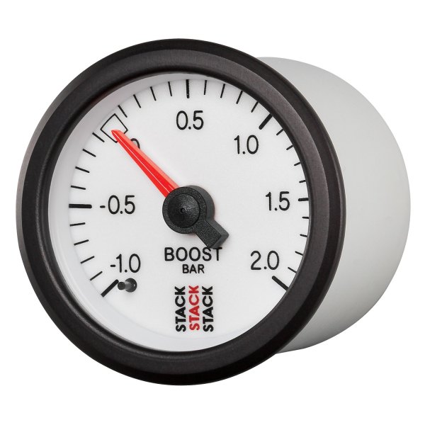 Stack® - Mechanical 52mm Boost Pressure Gauge, White, 1 to +2 BAR