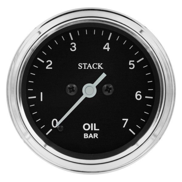 Stack® - Professional Stepper Motor Classic 52mm Oil Pressure Gauge, 0-7 BAR