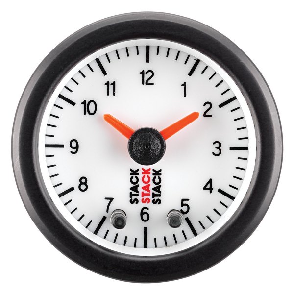 Stack® - Professional Stepper Motor 52mm Clock Gauge, White, 12 Hour