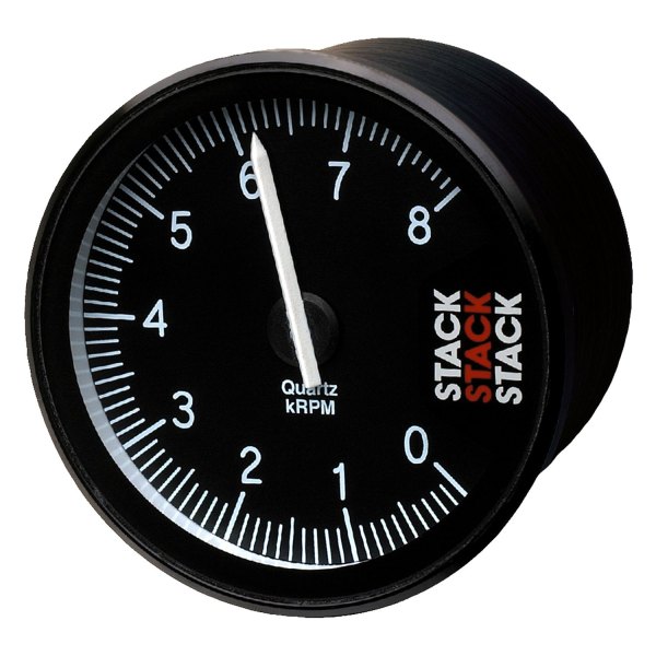 Stack® - Professional Series 80mm Tachometer Gauge, Black, 0-3-8.5K RPM