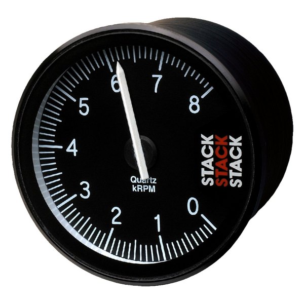 Stack® - Professional Series 80mm Tachometer Gauge, Black, 0-8K RPM