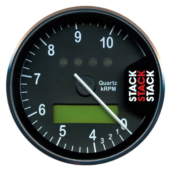  Stack® - Display Tachometer Gauge, Black, 0-4-10.5K RPM