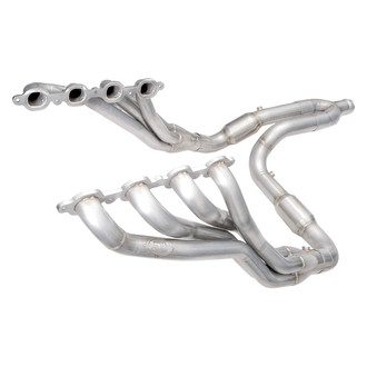 Stainless Works® - 304 SS Long Tube High Flow Catted Exhaust Header Assembly with Factory Connect Y-Pipe