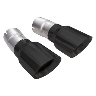Stainless Works® - Round Angle Cut Clamp-On Double-Wall Black Exhaust Tips