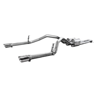 Stainless Works® - 304 SS Turbo Chambered Header-Back Exhaust System with Split Rear Exit