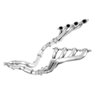 Stainless Works® - 304 SS Mill Long Tube High Flow Catted Exhaust Header Assembly with Factory Connect Y-Pipe