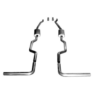 Stainless Works® - 304 SS Turbo Chambered Dual Header-Back Exhaust System with Split Side Exit
