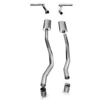 Stainless Works® - 304 SS Turbo Chambered Dual Header-Back Exhaust System with Split Side Exit