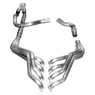 Stainless Works® - Stainless Steel Long Tube High Flow Catted Exhaust Header Assembly with Factory Connect Y-Pipe