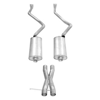 Stainless Works® - 304 SS Turbo Chambered Dual Header-Back Exhaust System with Dual Rear Exit