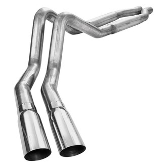Stainless Works® - 304 SS Smooth Tube Dual Header-Back Exhaust System with Dual Side Exit