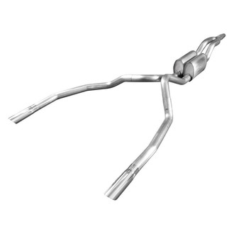 Stainless Works® - 304 SS Turbo S-Tube Dual Cat-Back Exhaust System with Split Rear Exit