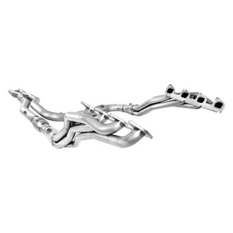 Stainless Works® - 304 SS Mill Long Tube Catted Exhaust Header Assembly with Performance Connect X-Pipe