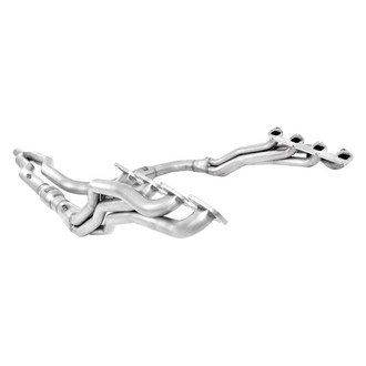 Stainless Works® - 304 SS Mill Long Tube Catted Exhaust Header Assembly with Factory Connect Y-Pipe