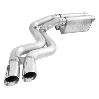 Stainless Works® - 304 SS Turbo Chambered Header-Back Exhaust System with Dual Side Exit