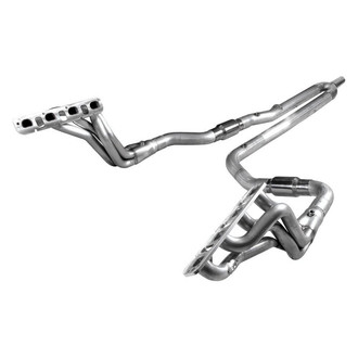 Stainless Works® - 304 SS Mill Long Tube High Flow Catted Exhaust Header Assembly with Factory Connect Y-Pipe