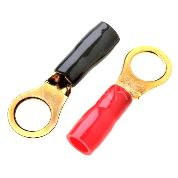Standard® - Handypack™ 3/8" 8 Gauge Vinyl Insulated Gold Color Plated Red and Black Ring Terminals