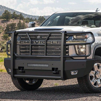 SteelCraft® - Elevation Series™ Full Width Black Front HD Bumper with Brush Guard