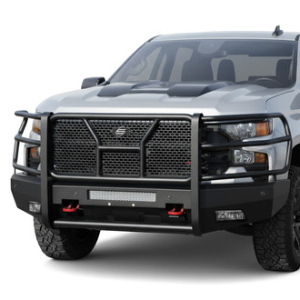 SteelCraft® - Elevation Series™ Full Width Black Front HD Bumper with Brush Guard