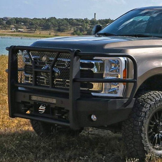 SteelCraft® - Elevation Series™ Full Width Black Front HD Bumper with Brush Guard