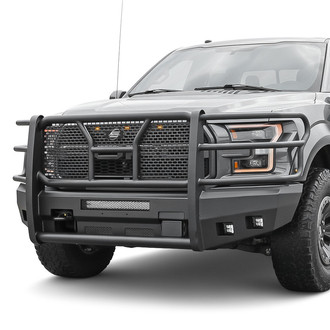 SteelCraft® - Elevation Series™ Full Width Black Front HD Bumper with Brush Guard