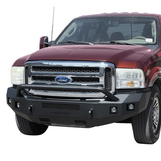 SteelCraft® - Fortis Full Width Textured Black Front HD Bumper with Hoop