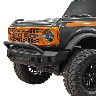 SteelCraft® - Fortis Full Width Textured Black Front HD Bumper with Hoop