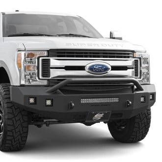 SteelCraft® - Fortis Full Width Textured Black Front HD Bumper with Hoop
