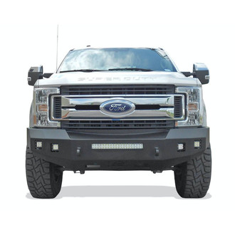 SteelCraft® - Fortis Full Width Textured Black Front Winch HD Bumper with Hoop