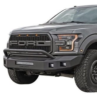 SteelCraft® - Fortis Full Width Textured Black Front HD Bumper with Hoop