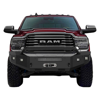 SteelCraft® - Fortis Full Width Textured Black Front Winch HD Bumper with Hoop