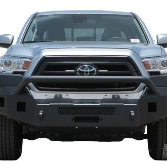 SteelCraft® - Fortis Full Width Textured Black Front Winch HD Bumper with Hoop