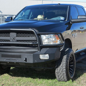 SteelCraft® - Fortis Maxx Full Width Black Front HD Bumper with Brush Guard