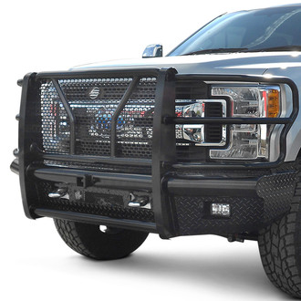 SteelCraft® - Full Width Front HD Bumper with Brush Guard and Hitch Receiver