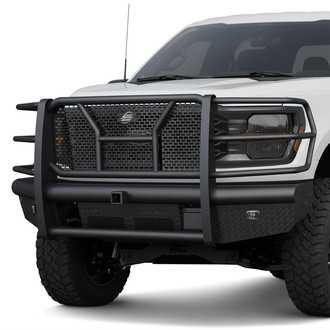 SteelCraft® - Full Width Front HD Bumper with Brush Guard and Hitch Receiver