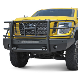 SteelCraft® - Full Width Front HD Bumper with Brush Guard and Hitch Receiver